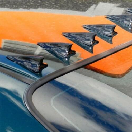 1Pcs Universal EVO-Style Pu Rear Roof Shark Fins Spoiler Shark Fin Diffuser Vortex Generator Car Roof Spoiler Bumper