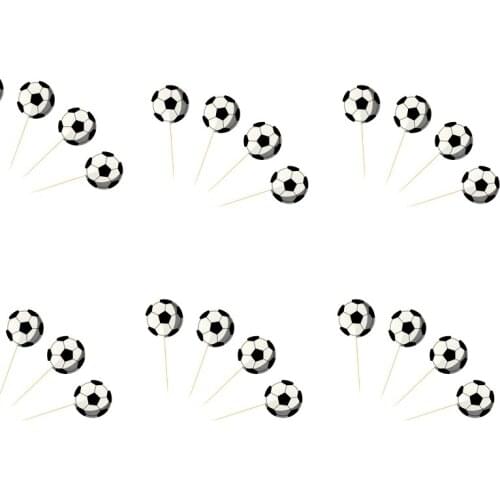 120pcs/lot Football Theme Boys Kids Favors Cake Picks Baby Shower Supplies Decoration Happy Birthday Party Cupcake Toppers