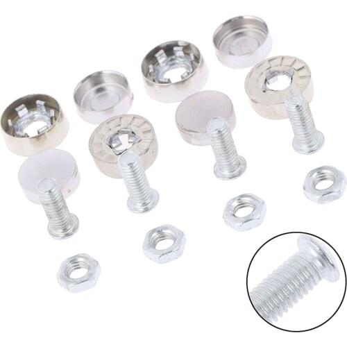 16Pcs/Set Chrome Anti-theft Screws Car License Alloy Plate Bolts Frame Screwscar