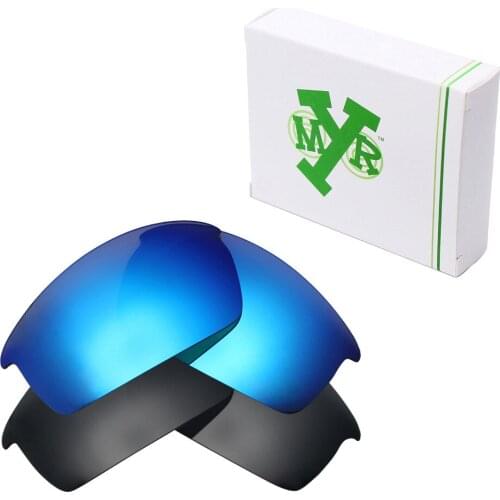 2 Pairs Mryok POLARIZED Replacement Lenses for Oakley Bottlecap Sunglasses Stealth Black & Ice Blue