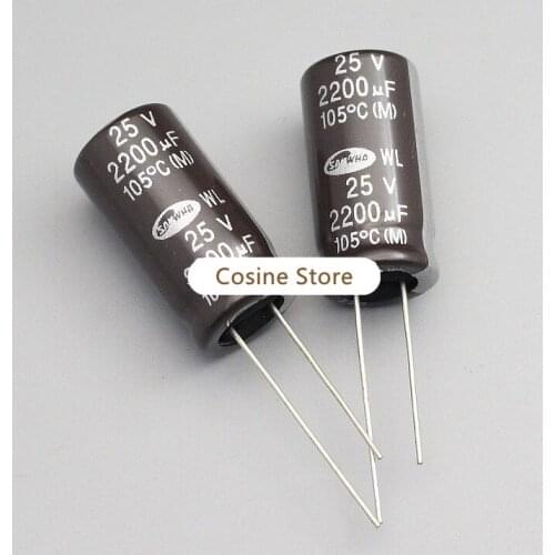 20pieces/lot Electrolytic Capacitor SAMWHA 2200UF 25V WL Series 12.5X25mm 25V2200UF High Frequency Low Resistance