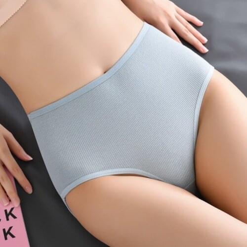 Cotton high-waist womens panties Lady underwear abdomen briefs menstrual pantsHip lifting abdomen 3pcs