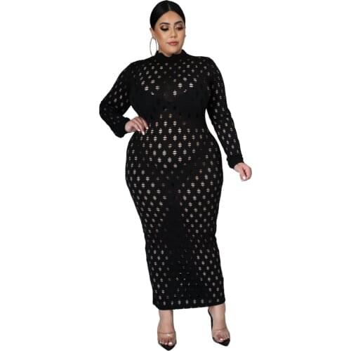 4XL 5XL Plus Size Womens Clothing 2021 Spring Autumn Dashiki African Fashion Dress See Through Long Sleeve Mesh Maxi Dresses