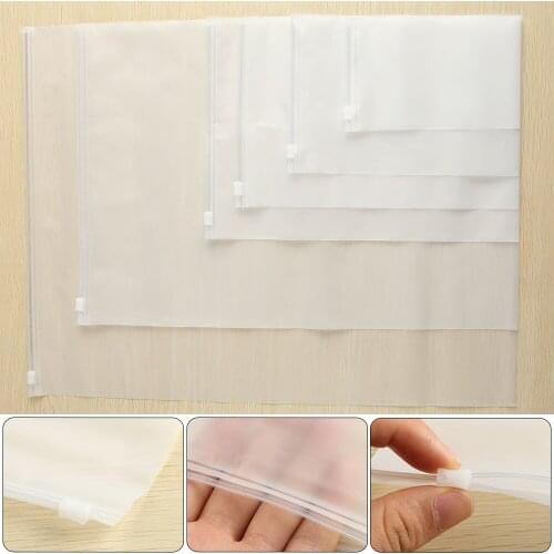 5Pcs New Fashion Hot Plastic Storage Bag Translucent Package Cloth Travel Storage Pouch Waterproof Shoes Bag Zip