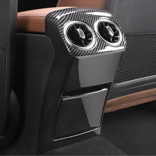 ABS Rear Air Outlet Frame Decoration Cover Trim 2Pcs For Mercedes Benz A Class A180 A200 2019 Carbon Fiber Color Air Vent Decals