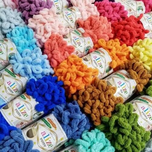 Alize Puffy 100 g Blankets Lanyard Hand Knitting Amigurumi velour plush soft baby blanket bulky loop skewer crochet handmade