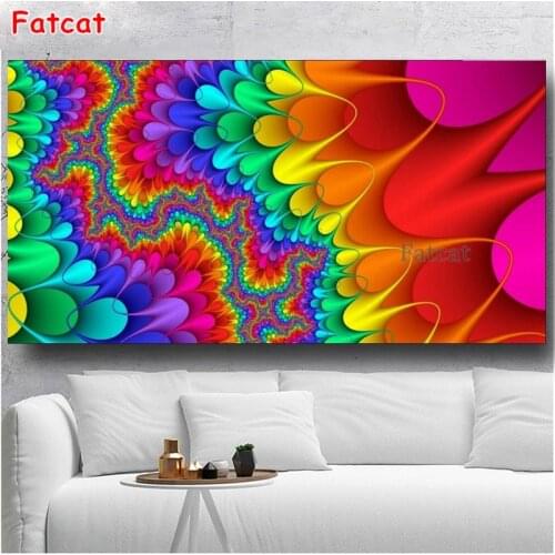 Full Square Round Drill 5D DIY Diamond Painting Abstract Color Sea Beach Diamond Embroidery Mosaic for Living Room Decor PP2075