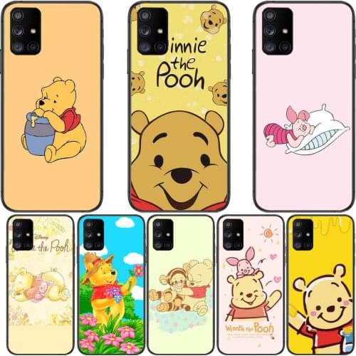 Love Winnie Bear Phone Case Hull For Samsung Galaxy A50 A51 A20 A71 A70 A40 A30 A31 A80 E 5G S Black Shell Art Cell Cove funda