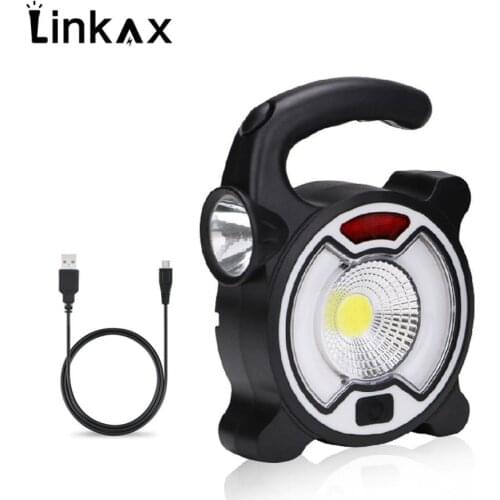 COB LED Solar Floodlight Waterproof USB Charging Spotlight LED Outdoor Camping Light Tent Lamp Work Lights with USB Cable