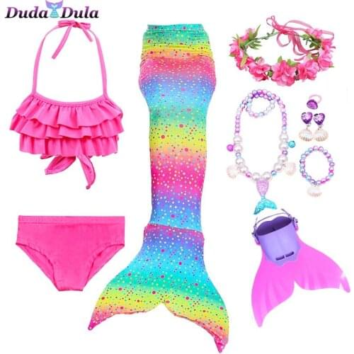 Girls Mermaid Tails Swimming Dresses Cosplay Costume Beach Clothes Little Children Mermaid Swimsuit for Kids Swimmable Costumes