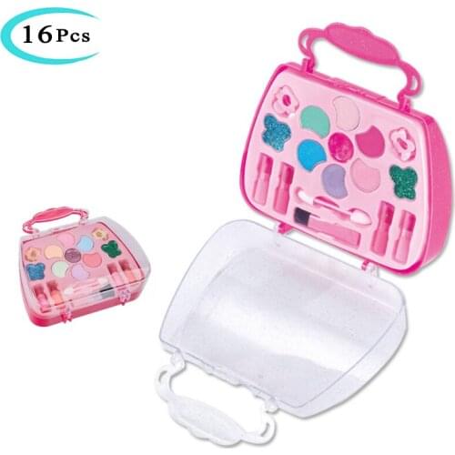 Girl Pretend Play Makeup Portable Box Children Pretend Makeup Game Toys Makeup Beauty Girl Toy Fun Eye Shadow Stage For Girl