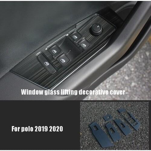 DNHFC For Volkswagen For VW polo LHD 2019 2020 Car Accessories Window glass lifting decorative cover