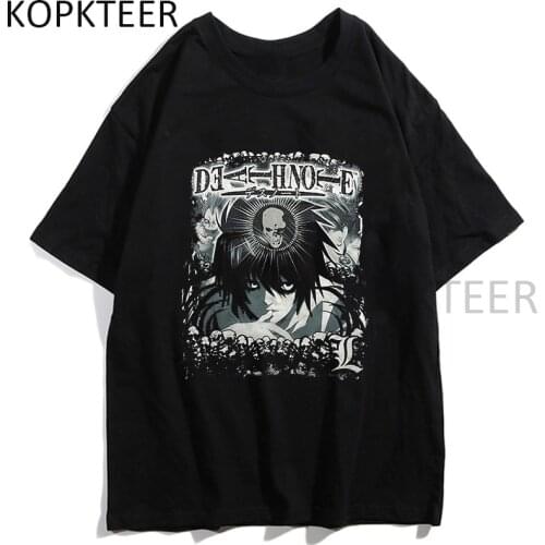 Anime T-shirts Death Note MisaMisa Yagami Light Mikami Teru Manga Print Men Women Harajuku Grunge Aesthetic Short Sleeve T-shirt
