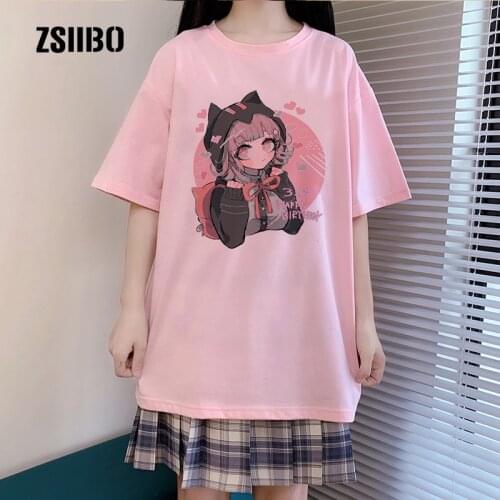 Japanese kawaii anime women T-shirt big size cartoon short-sleeved Vintage casual hip-hop Harajuku tops Ulzzang Women clothing