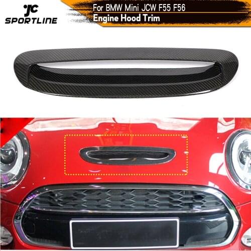 Carbon Fiber Hood Bonnet Air Vents Front Grill for MINI JCW 2014 - 2018 Add on Style Frame Trim Front Grille Decoration
