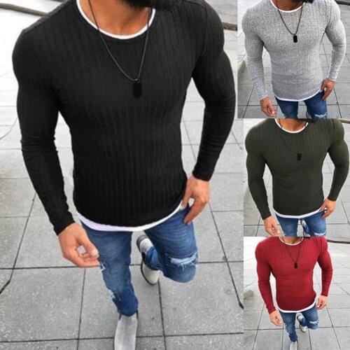 Men Winter Solid Color O Neck Long Sleeve Knitted Pullover Slim Thin Sweater can be worn alone, or as a bottoming sweater pair w