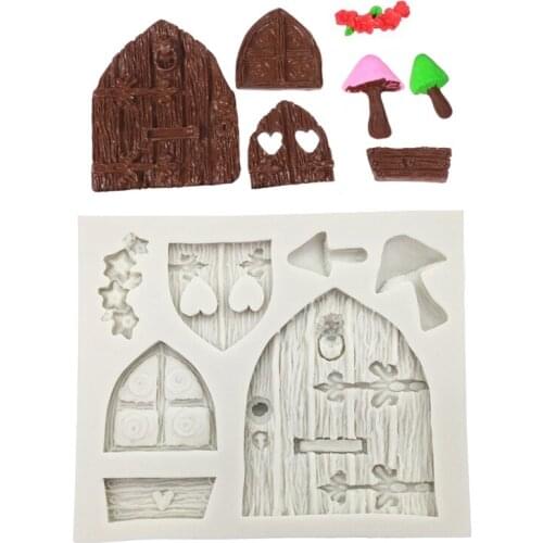 Wholesale 10 Pcs/lot Forest House Silicone Sugarcraft Mould Set, Fondant Cake Decorating Tools