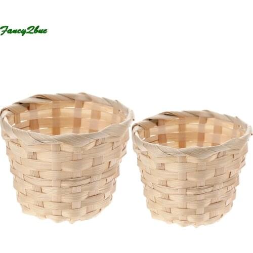 Small Basket Desktop Finishing Home Storage Bamboo Weaving Products Sundries Organizer Rattan Plant Box Wicker Basket