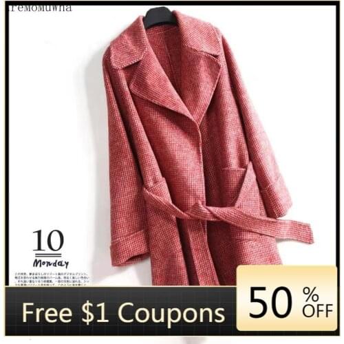 2020 Winter New Double-faced Cashmere Coat Womens Winter Long High-end Korean Version of The Self-cultivation Trench Coat For