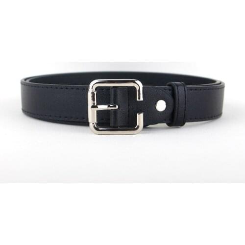 New Design gold pin buckle belt silver square buckles trendy black leather strap belts brown waistband jean students women gifts