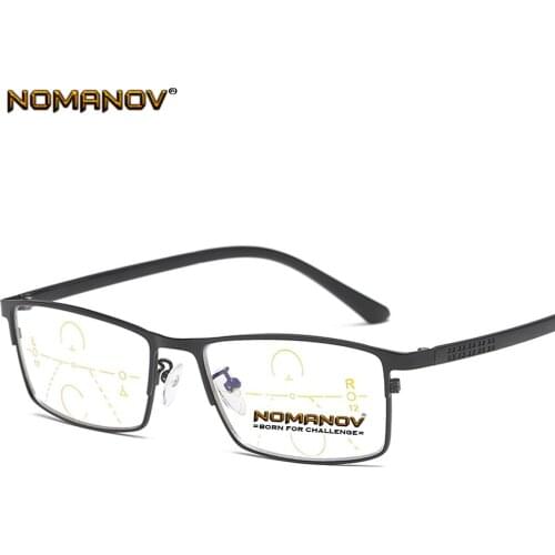 Commercial Alloy Frame Blu Light Blocking Lens Men Women Progressive Multifocus Reading Glasses Add 75 100 125 150 175 200 To400
