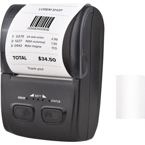 Portable Wireless Thermal Printer All in One Receipt Printer 58mm USB&BT Connection for Shipping Package Label Support ESC/POS