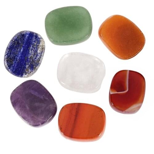Rule Size 7 piece/set Chakra palm stone Natural stone and mineral Energy stone Massage Reiki Healing Crystals Spirituality