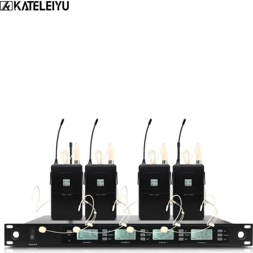 Professional Microphone 200 Channel Optional Frequency 4 Channel Handheld Wireless Microphone System Stage Home KTV Microphone