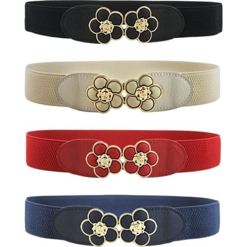 High Elasticity Fabric Belts For Women Dresses Flower Pattern Metal Buckle Female Belts Women Fashion 2019 Hot Flash Sale