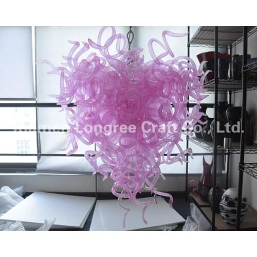Love Pink 100% Handmade Crystal Blown Glass Chandelier Lighting