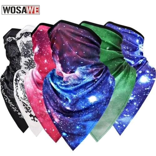 WOSAWE Cycling Bandana Motorcycle Mountain Bike MTB Riding Scarf Half Face Shield Sunscreen Breathable Triangular Headwear Buff