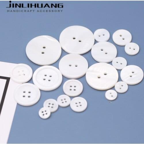 20pcs Natural White Shell Shirt Button Freshwater Wholesale Mother of Pearl MOP Multisize for DIY Craft, Sewing Work, Clothing