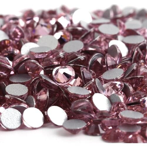 Super Glitter Light Rose Crystal Nail Art Rhinestones S3-S50 Flatback Clear Non Hot Fix Rhinestones Glue On Nail Art Decorations