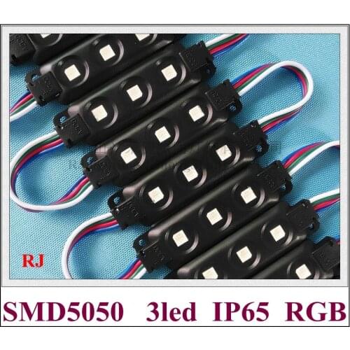 LED module light classical injection waterproof RGB LED module for sign SMD 5050 DC12V 0.72W 3 led 68mm*20mm*5mm black style
