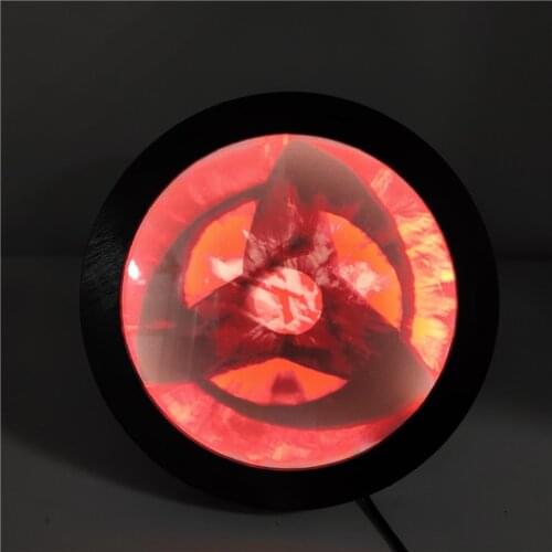 Naruto Kakashi Sharingan Mirror Led Night Lights 3 Color Changing Anime Table Lamp For Bedroom Wall Lampara