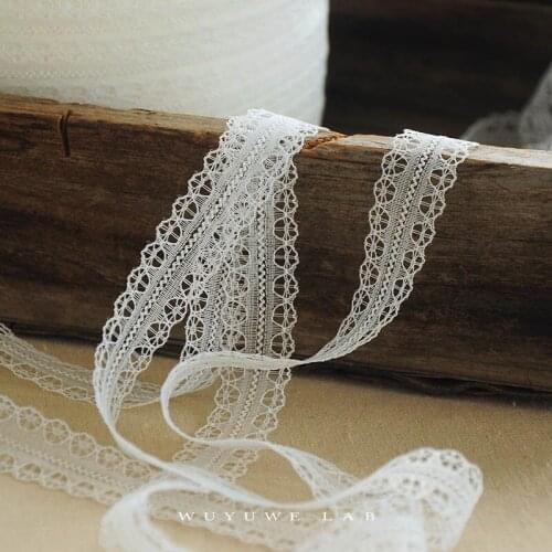 10M White Ultra Thin Lace Ribbon Tirms Fabric Webbing Decoration Lovely Gift Packing Polyester Lolita Material 17mm Accessories