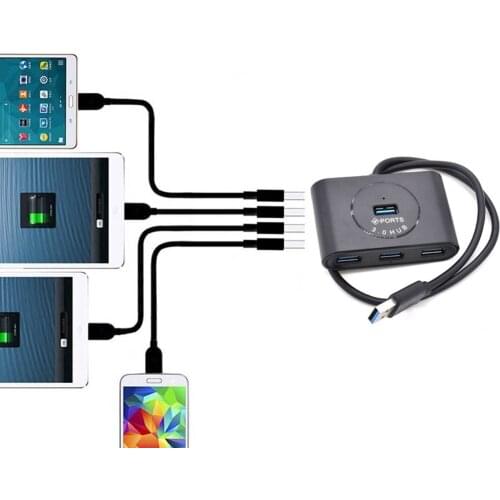 Hot USB 3.0 HUB 4 Ports USB Hub Splitter With Extension Cable for Macbook Laptop PC Computer HDD 8 Keyboard and mouse U disk