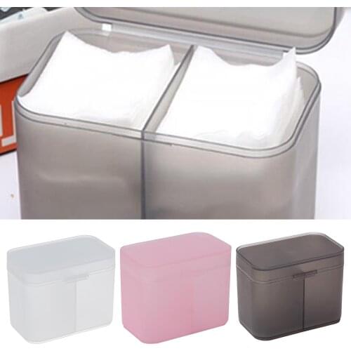 Cotton Pads Bud Swab Nail Wipes Makeup Brushes Organizer Storage Box Holder Container Case Independent Double-Compartment