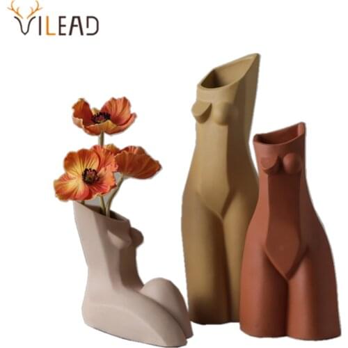 VILEAD Human Body Art Vase Ceramic Abstract Geometric Flower Pot Nordic Home Decoration Accessories Living Room Interial Decor