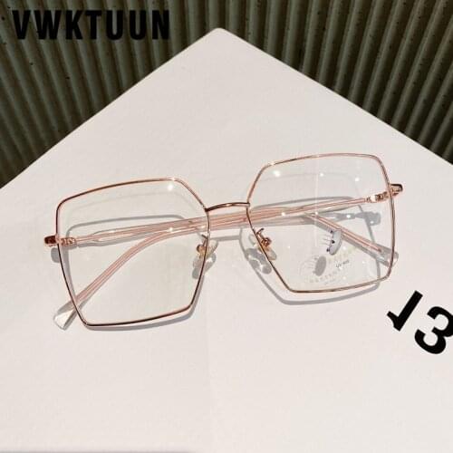 VWKTUUN Oversized Eye Glasses Frames Women Square Optical Glasses Metal Frame Prescription Glasses Colorful Eyeglasses Frames