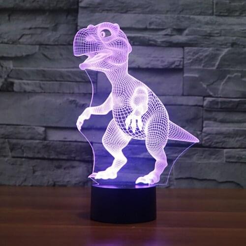 Wasourlf 3D Dinosaur Acrylic Guitar Night Light Lamp Charging Luna Light Best Christmas Birthday Gift For Children Free Shipping