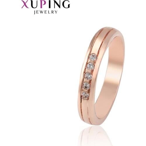Xuping Jewelry Synthetic Cubic Zirconia Rose Gold Color Engagement Ring for Women Gift 16116
