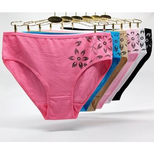 Free Shipping 4pcs/lot 2XL/3XL/4XL printing new Big yards Cotton Large briefs Womens Underwear plus size lady Panties 89313