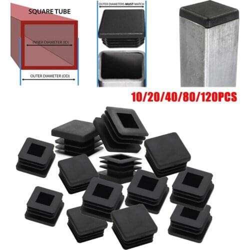 1" Square Plastic End Cap Insert Hole Plug Tube Tubing 1x1 Inch Post Pipe Furniture Chair Leg Hole Plug Blanking End Caps Inner
