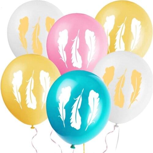 10pcs 12inch Feathers Balloon Happy Birthday Balloons Birthday Party Decoration Kids Baby Shower Supplies Hawaiian Party Decors