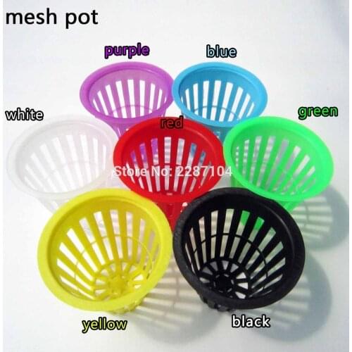 10pcs New Mesh Pot Net Cup Basket Plant 7 colors Green Organic Vegetable Grow Clone Cloning Hydroponic Aeroponic System 2 inch