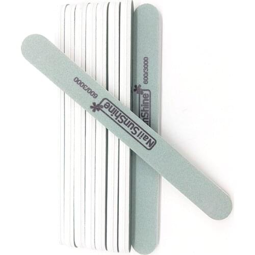 10pcs Nail File Buffer Polishing Block Sanding Files Green Sponge Sandpaper 600/3000 Grit Nail Art Tool Straight Thick Stick