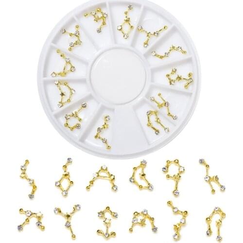 12 Constellation Resin Metal Material Epoxy Mold Filling DIY Charm Jewelry Making Filler Nail Art Decor