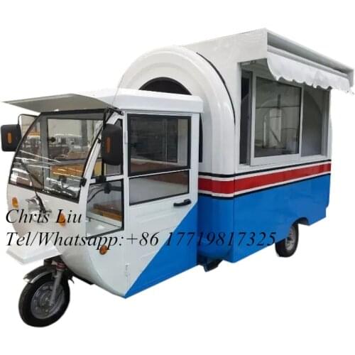 2021 Trends Electric Tricycle Food Truck Mobile Kitchen Motorcycle Street Snack Ice Cream Hot Dog Cart