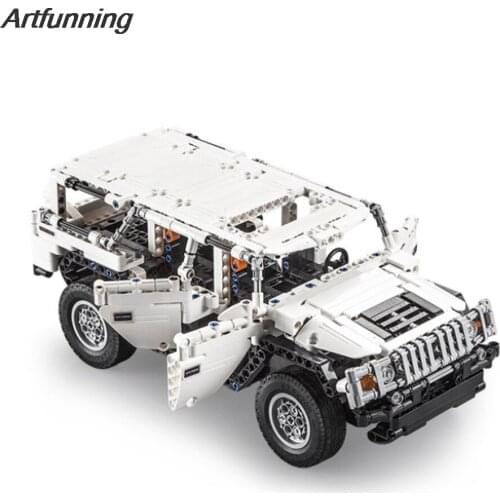 Artfunning Off-road hummer APP bluetooth remote control programming blocks toys assembled boy 575pcs free Shipping